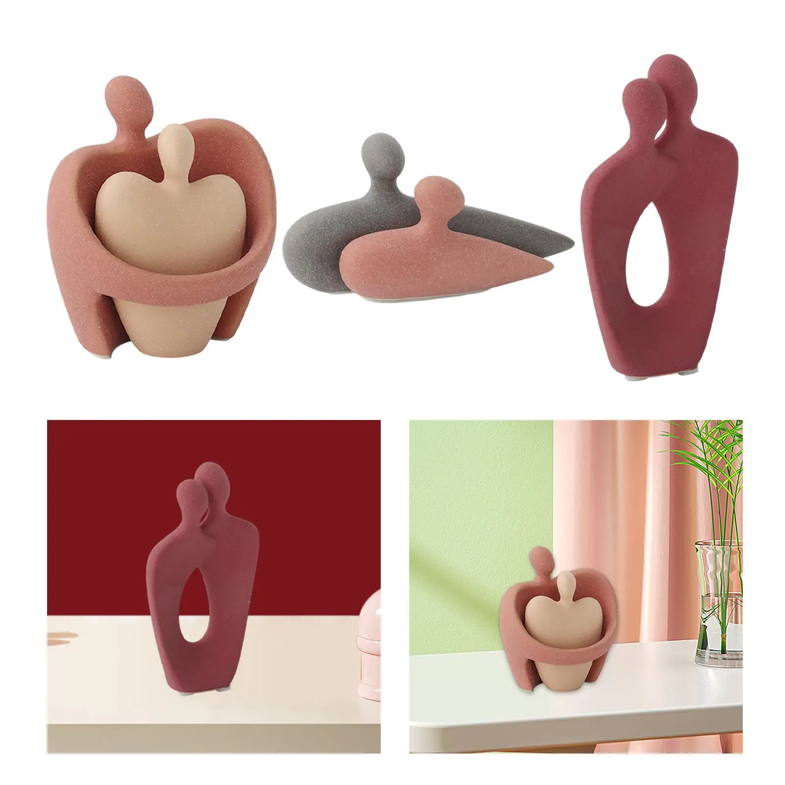 Couples Statue Sculpture Simple Decoration Desktop Meaningful Appearance Figurines for Bedside Valentine Day Present Home Office