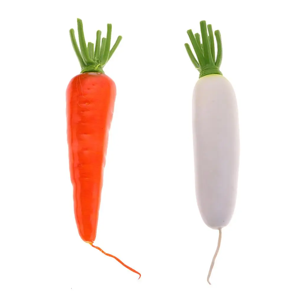  Artificial Carrot Radish Vegetable Fruit Photo Props for Home Stage Decor Kids Teaching Toys
