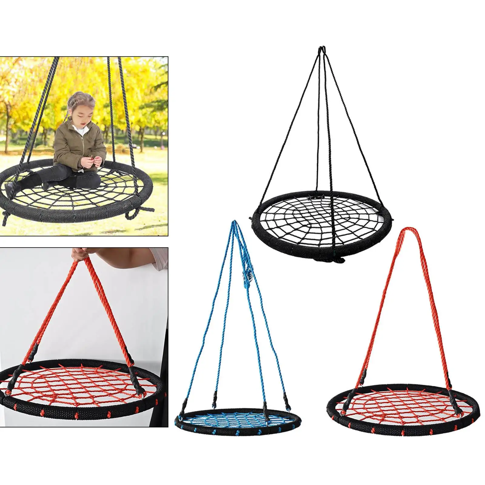  Rope Adjustable Max 150kg Hanging Playground Accessory Round for Balcony Outdoor Indoor Bedroom Adults Gifts