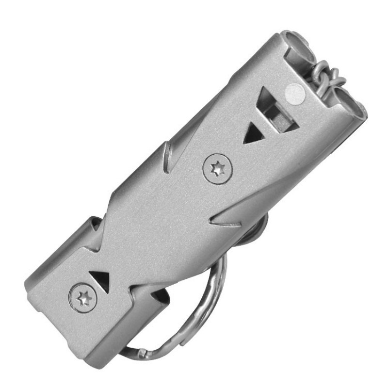 1 Stück Doppel rohr Pfeife Anhänger Schlüssel bund hohe Dezibel Outdoor Überleben Notfall Pfeife Camping Tool Multifunktion pfeife – Detail 12