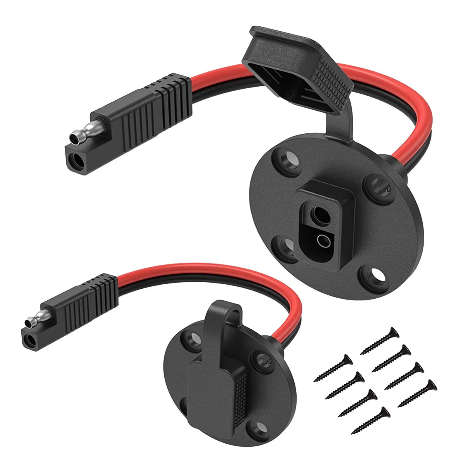 2 Pieces SAE Socket 30A SAE Connector Male Plug to Female Socket Cable Cable Connector Sidewall Port Accessory Car Battery Cable
