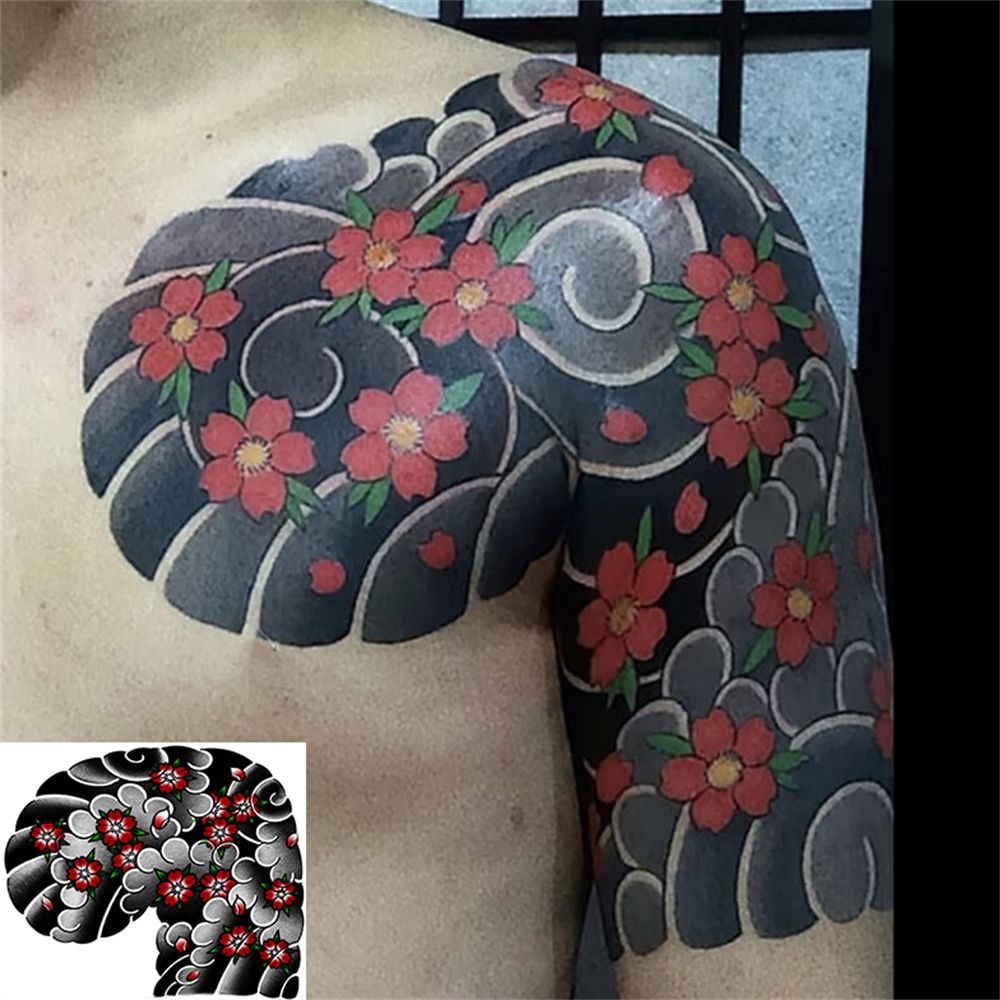 Japanisches Tattoo für Frauen Mann Punk Kunst temporäre Tattoos wasserdicht gefälschte Tattoo Arm Schulter dauerhafte Drachen Tattoo Aufkleber – Detail 5