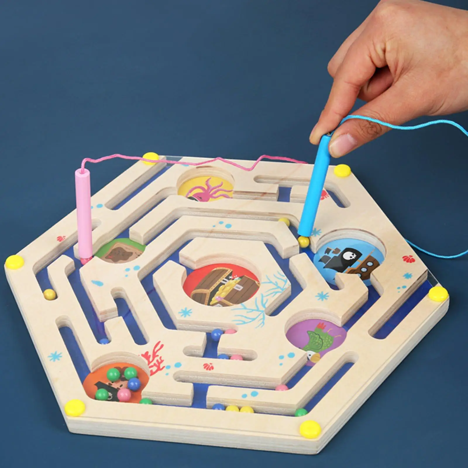 Wooden Magnetic Maze Toys Fine Motor Skill for Birthday Party Favor Gift