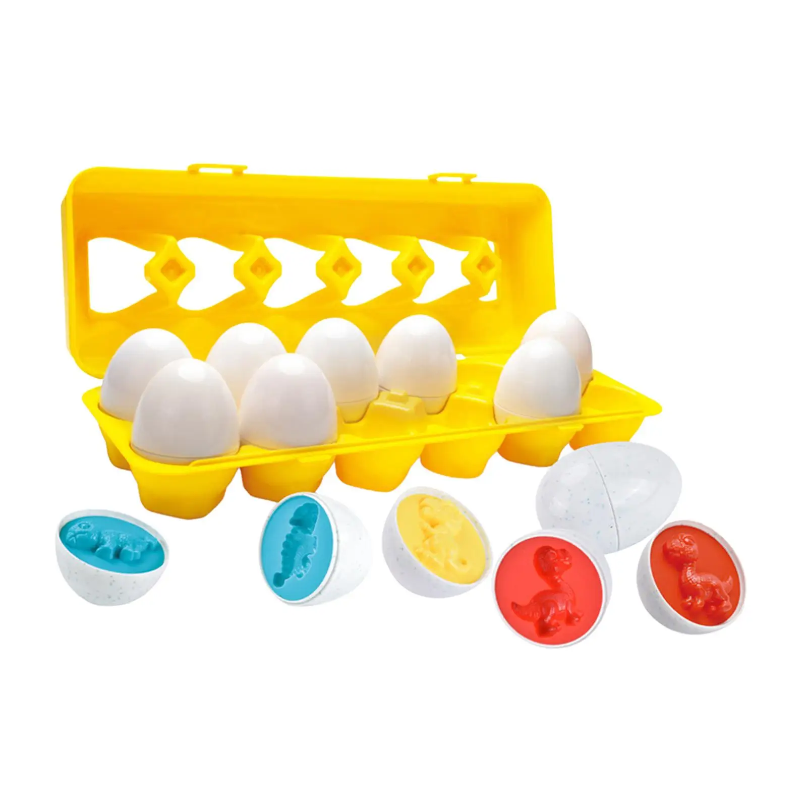 12x Matching Egg Play Set Shape Sorting & Color Recognition Montessori Toy for 3 4 5 6 Years Old Easter Basket Gift Children