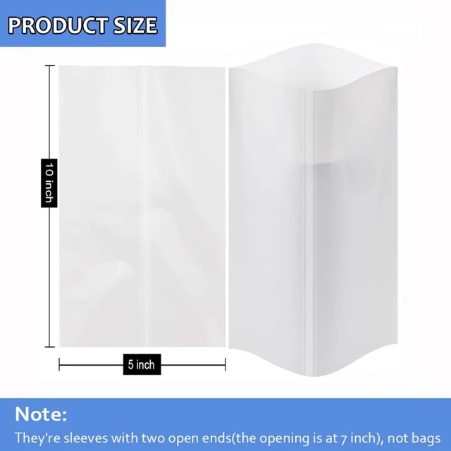 100 Pieces Sublimation Shrink Wrap Sleeves 5X10 Inch White Bag for