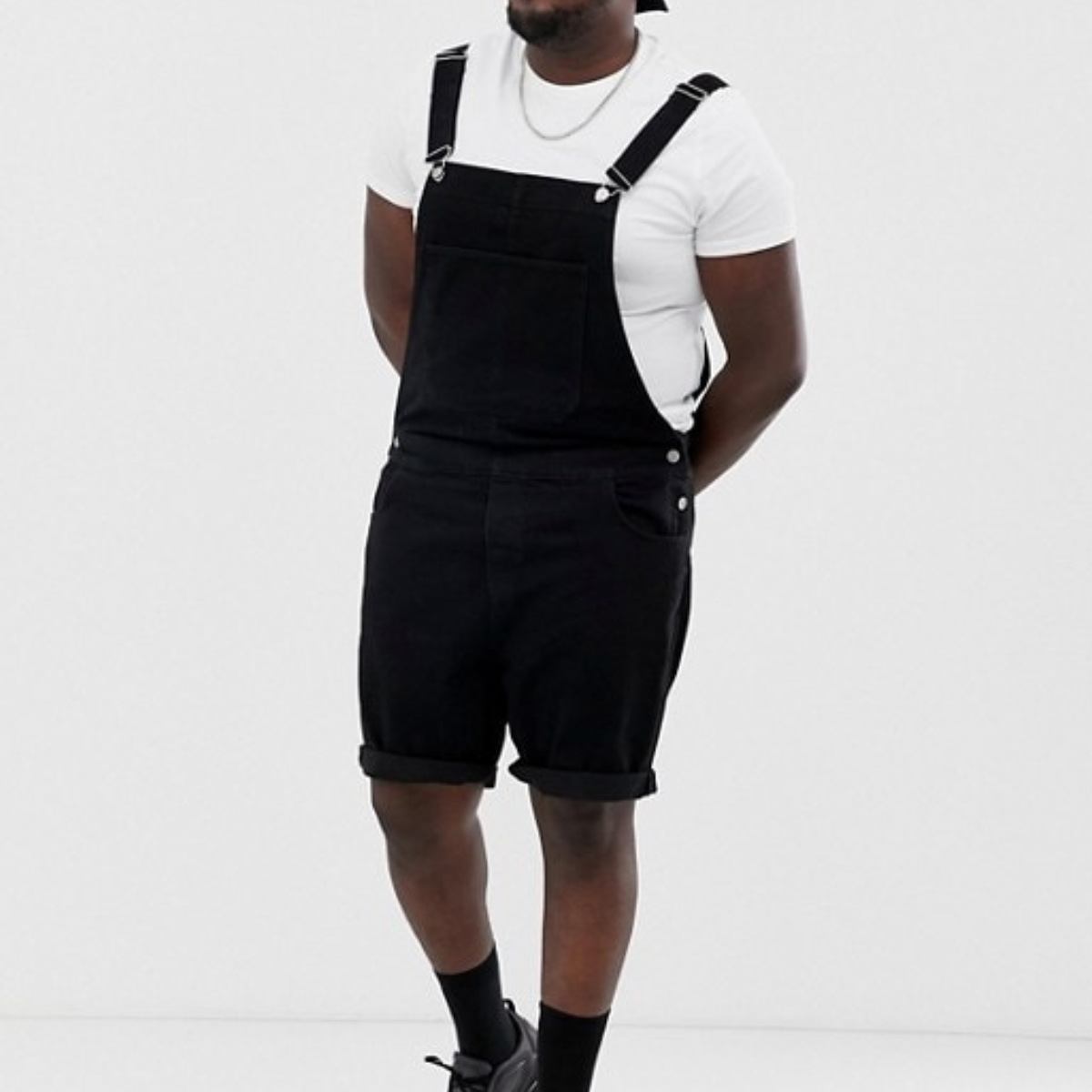 black short overalls mens