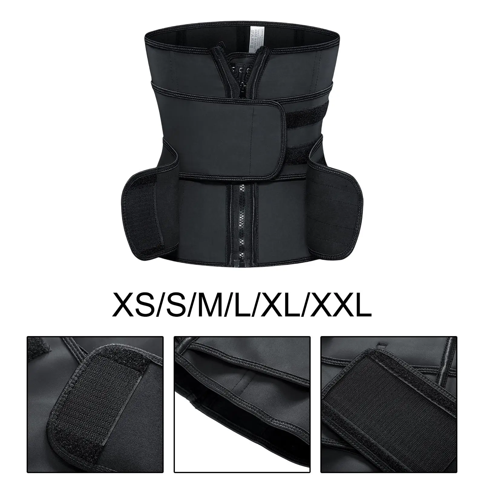 Waist Trainer Shaper Belt Tummy Control with Zipper Strap Sweat Shapewear Band Abdominal Trainer for Women Men Adults Yoga