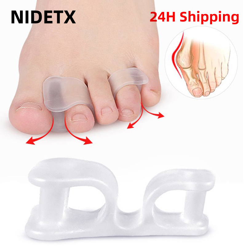 Best of 2pcs=1pair Silicone Gel Straightener Two Hole Toe Separator Fingers Protector Bunion Adjuster Hallux Valgus Foot Care Pedicure Reviews & Tips