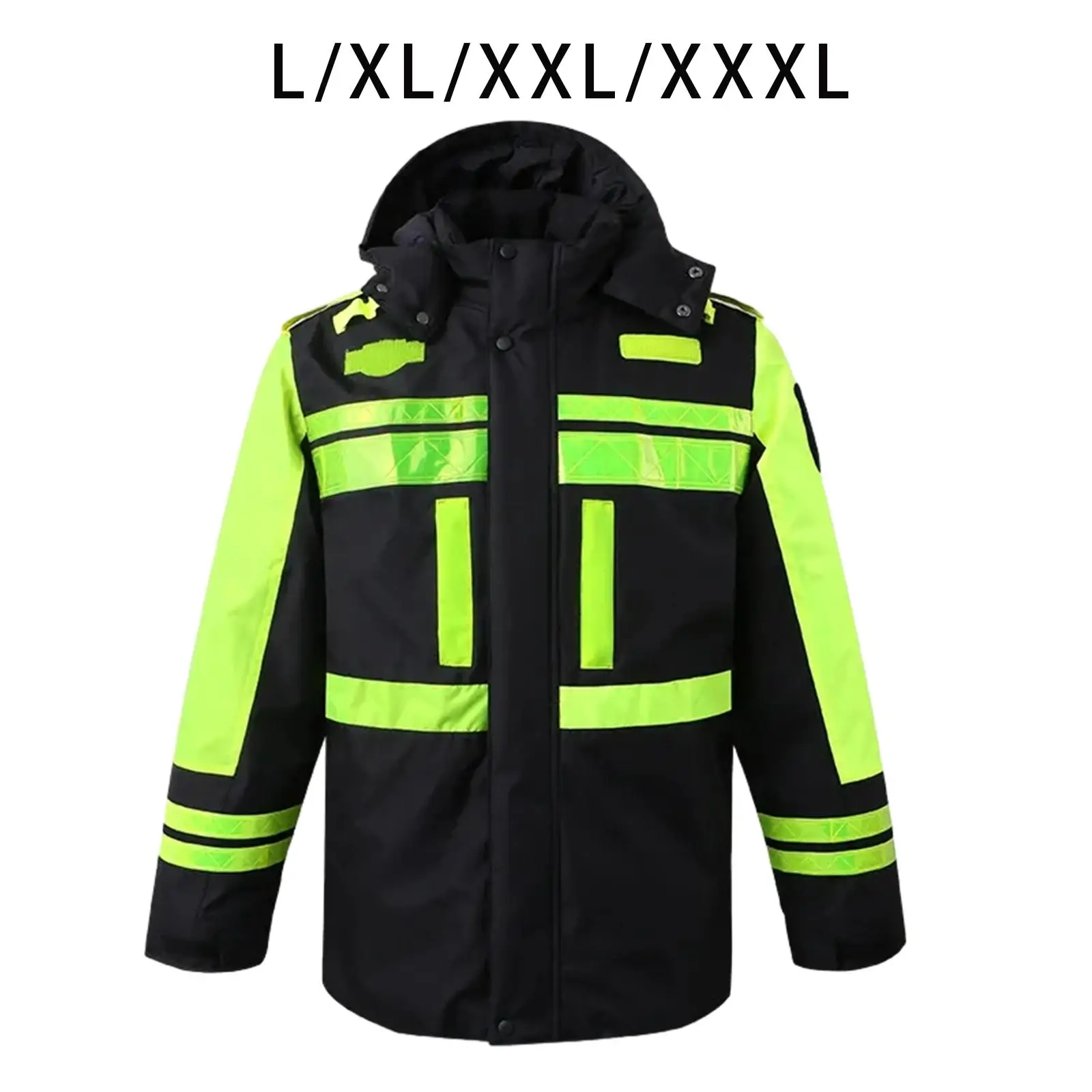 Winter Safety Jacket Rain Coat Warm Detachable Liner Reflective Work Jacket Construction Coat for Construction Cycling Bike