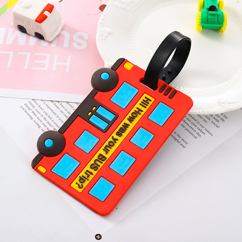 Niedliche Cartoon-Autos, PVC-Silikon, Gepäckanhänger, Reisegepäck, Namensschild, Koffer, Tasche, Bordkarte, Reisezubehör – Detail 6