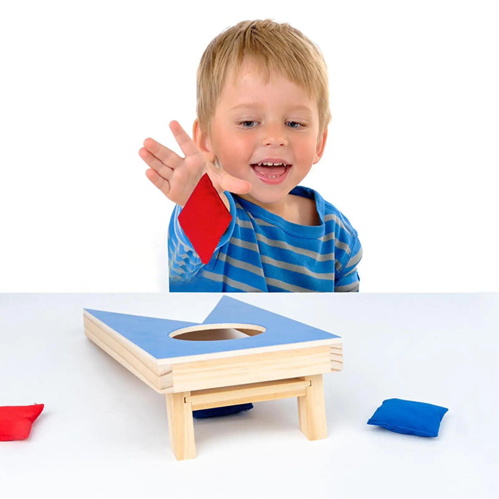 Wooden Cornhole Board Early Educational Toys with  Throwing Sandbag Toys, Sandbag Throw Game for Family Boys  Toss Game