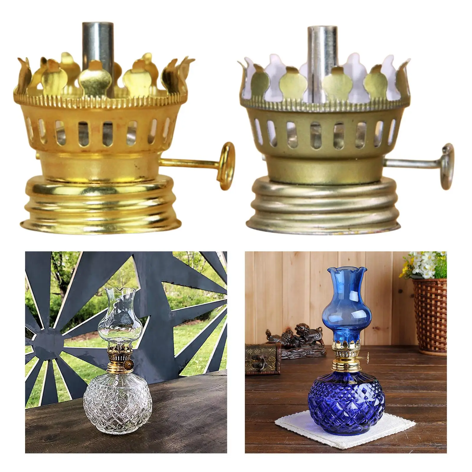Oil Lamp Burner Vintage Oil Lamps Burner Indoor Parts Adjustable Oil Lamp Holder for Retro Oil Lamp Desktop Oil Lamp