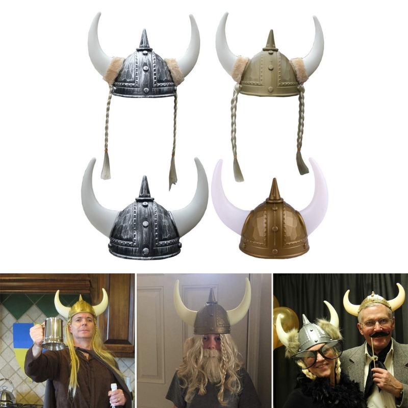 Erwachsener Wikinger helm mit Hörnern für Wikinger-Themen partys alter römischer Krieger hut für Halloween-Kostüm mittelalter liches Ankleiden – Detail 2