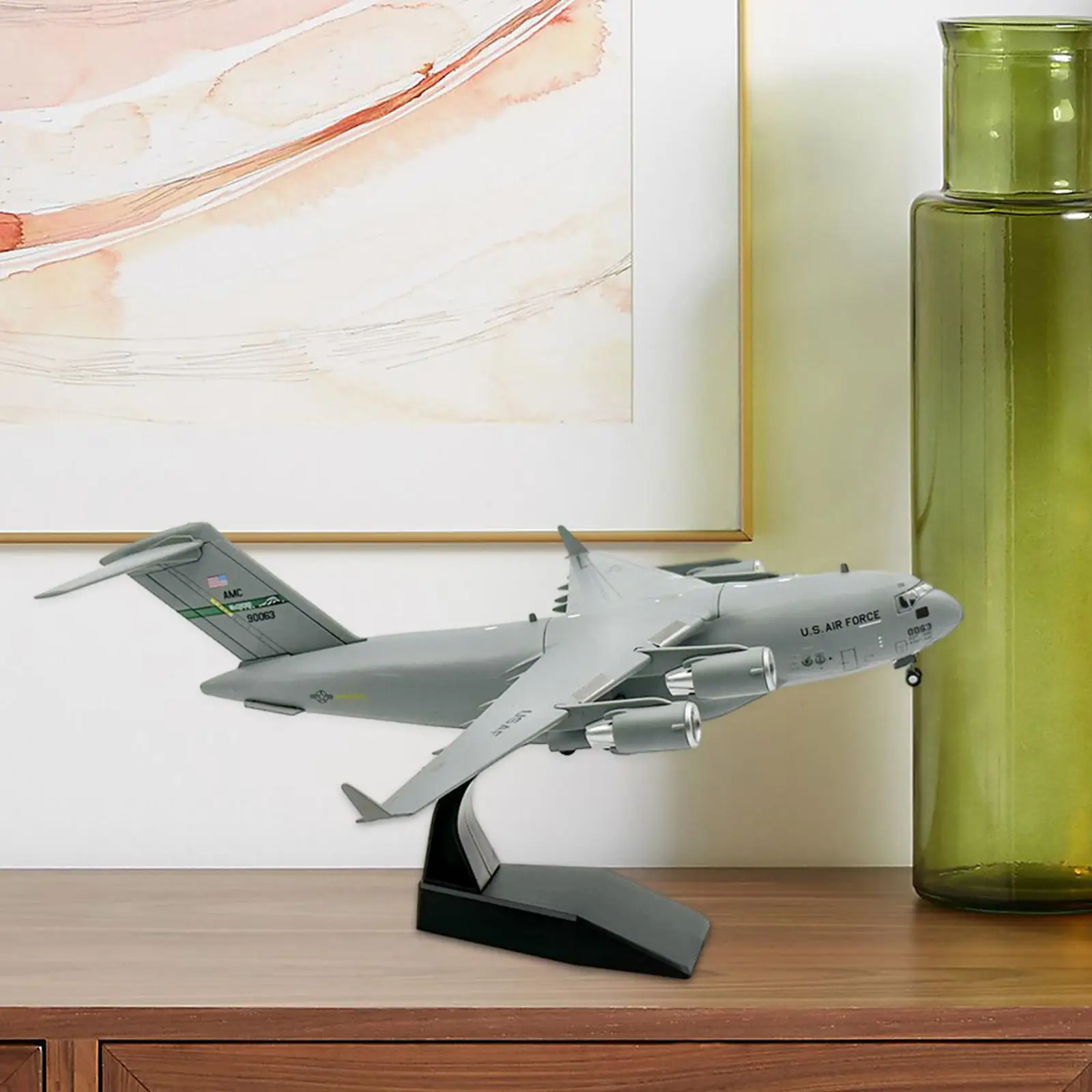 Simulation 1:200 C17 Aircraft Model with Display Stand for Bedroom Office