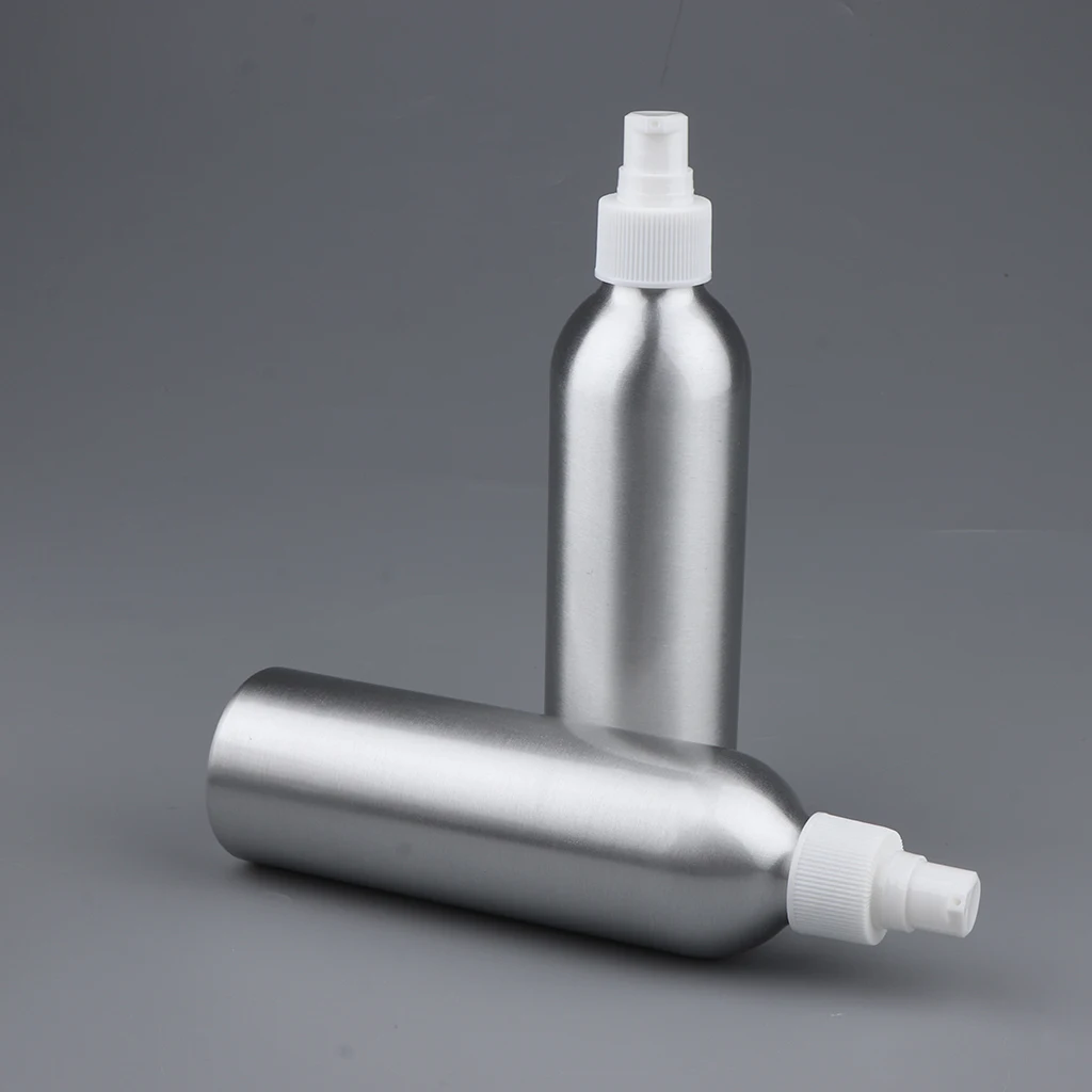 2x 250ml Empty Makeup Pump Bottle Aluminum  Lotion Container
