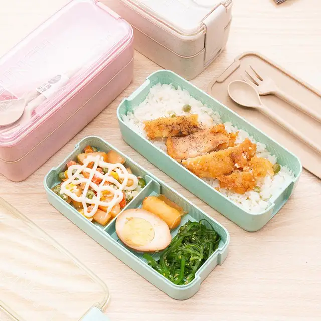 Wholesale 3-Section Lunch Box with Spoon/Fork