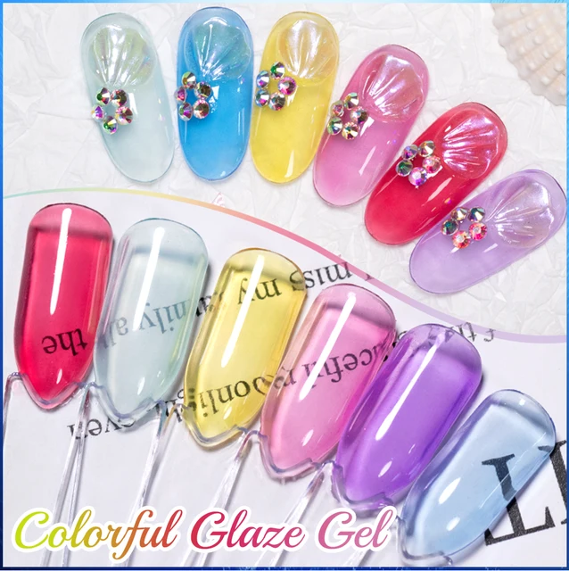 6pcs 7.3ml Acrylic Gel For Nail Extension Clear White Poly UV Nail Art Gel  Crystal Hard Gel Polish Manicure Tips