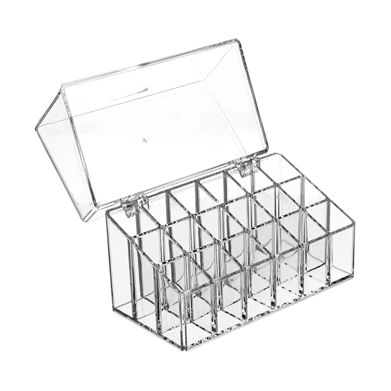 Lipstick Holder Case 18 Grids Cosmetic Box Display Stand Storage Stand Transparent Lip Gloss Organizer with Lid