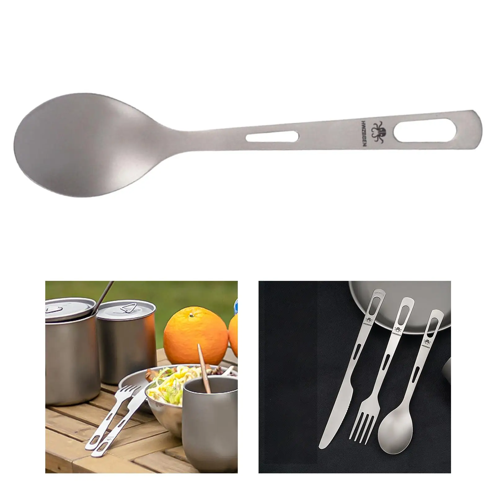 Portable Titanium Spoon Camping Flatware Tableware for Outdoor Home Use