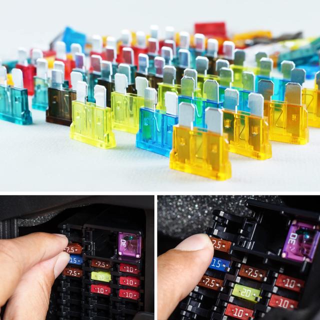 MuHize Low Profile Mini Fuse Kit - 140-Piece Assortment (2A To 35A) With Fuse Puller Tool For Cars, Trucks - View #9