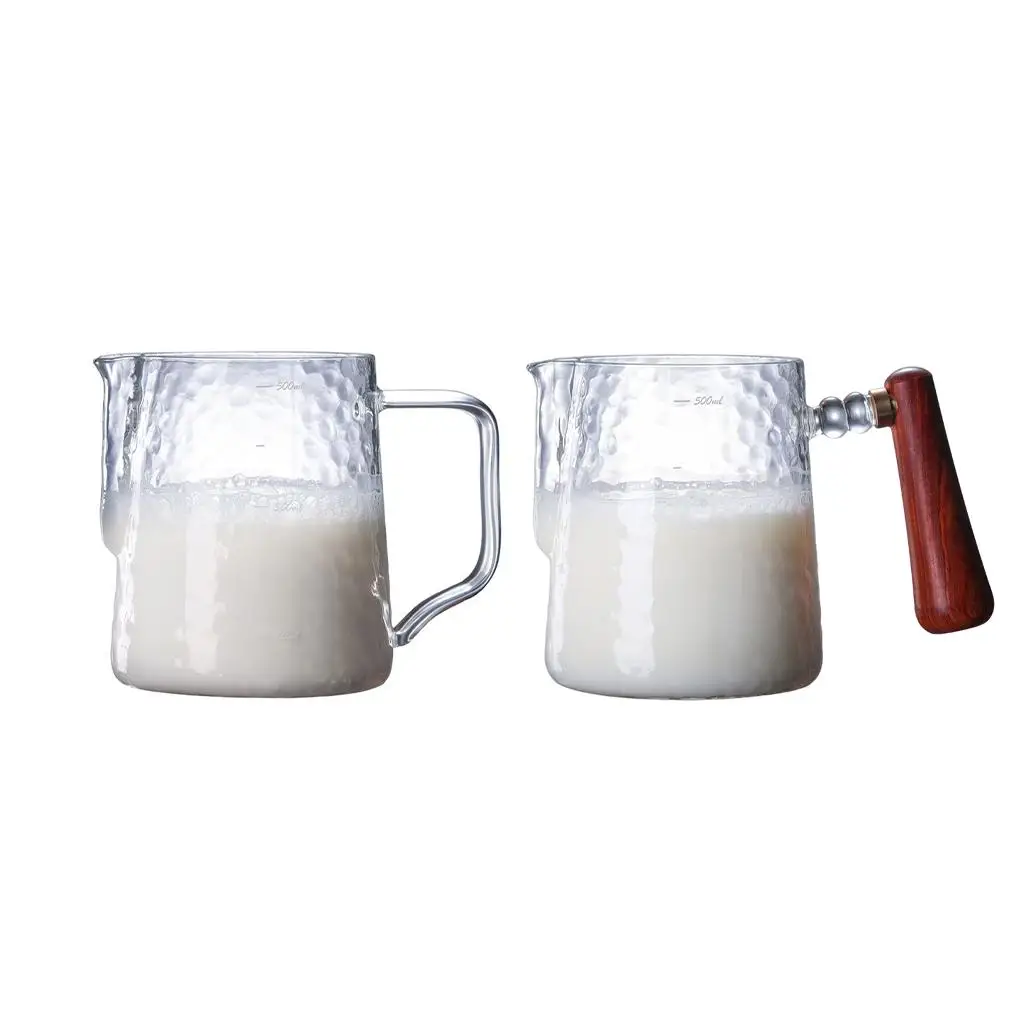Glass Milk Frothing Jug Latte Garland Cup Decorating for Barista