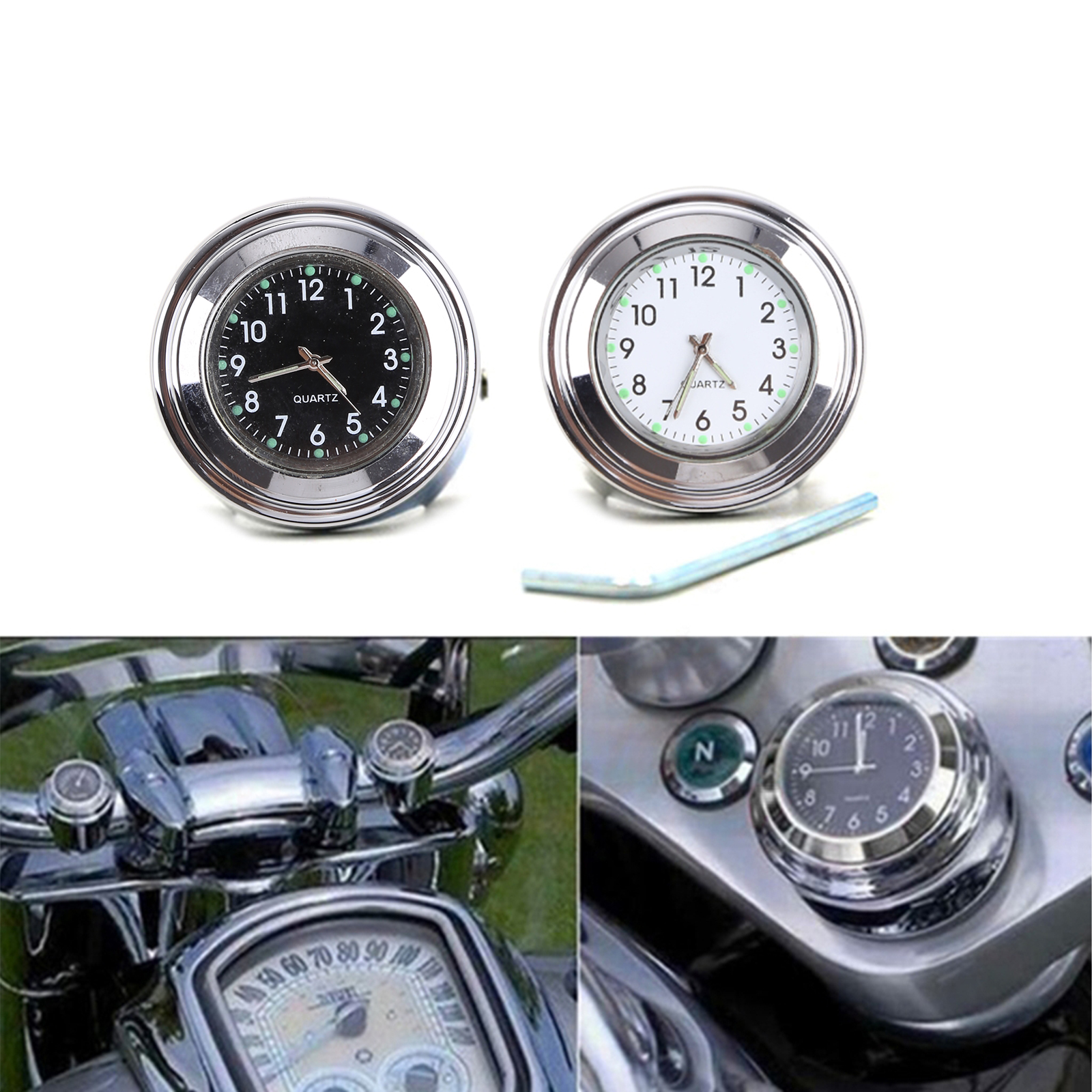 Wasserdichte Motorrad Fahrrad Lenker halterung Uhr Uhr Aluminium legierung Zifferblatt uhr – Detail 13