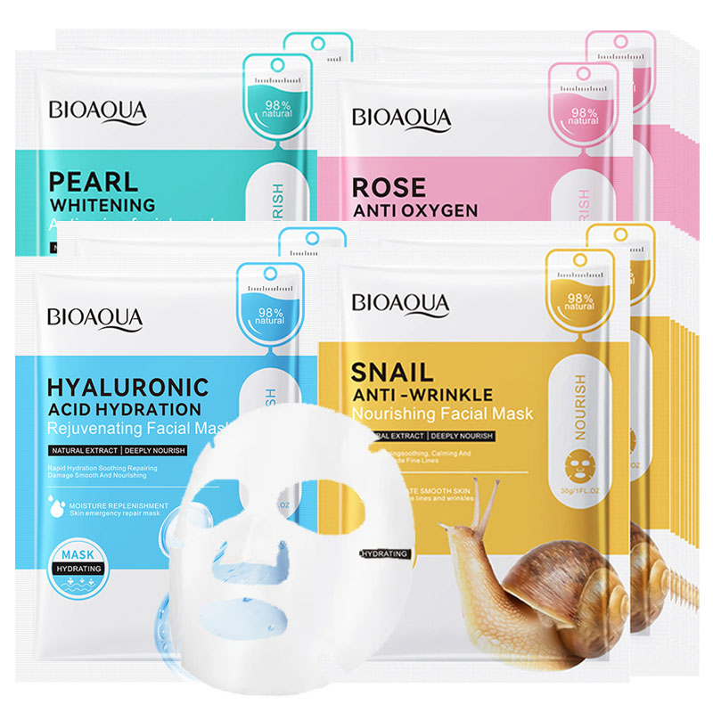 Best of 20pcs BIOAQUA Snail Hyaluronic Acid Face Mask Skincare Moisturizing Anti Wrinkle Whitening Facial Masks Face Skin Care Products Reviews & Tips