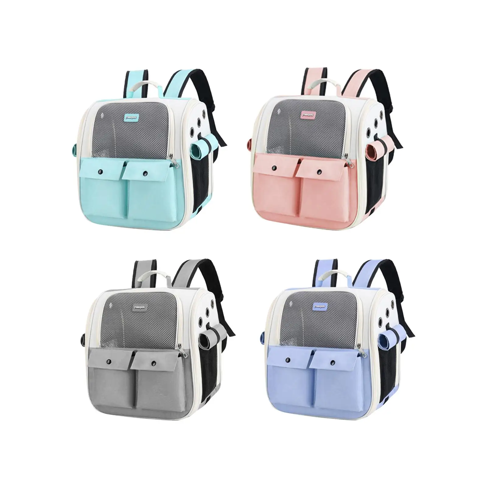 Pet Cat Carrier Backpack Adjustable Strap Carrying Bag Ventilation High Capacity Foldable for Walking Outdoor Hiking
