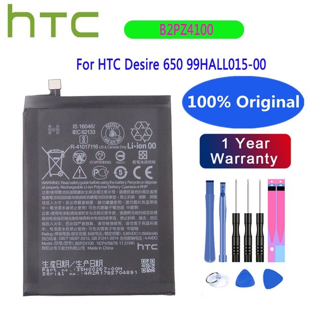 HTC New 100% Original 2940mAh B2PZ4100 Phone Battery For HTC Desire 650  99HALL015-00 Desire 650 4G Smartphone Bateria - AliExpress