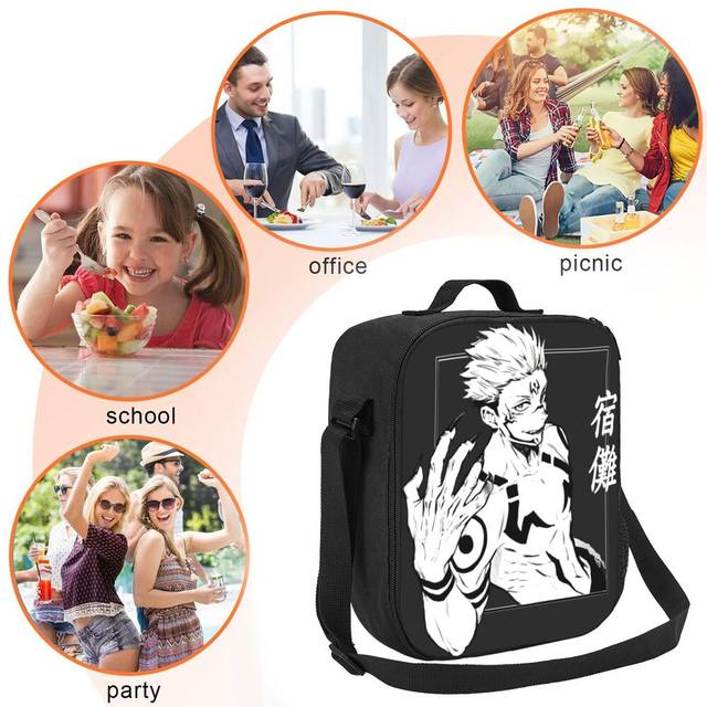 Custom Jujutsu Kaisen Anime Lunch Bag Men Women Cooler Warm Insulated Lunch  Box for Kids School Children