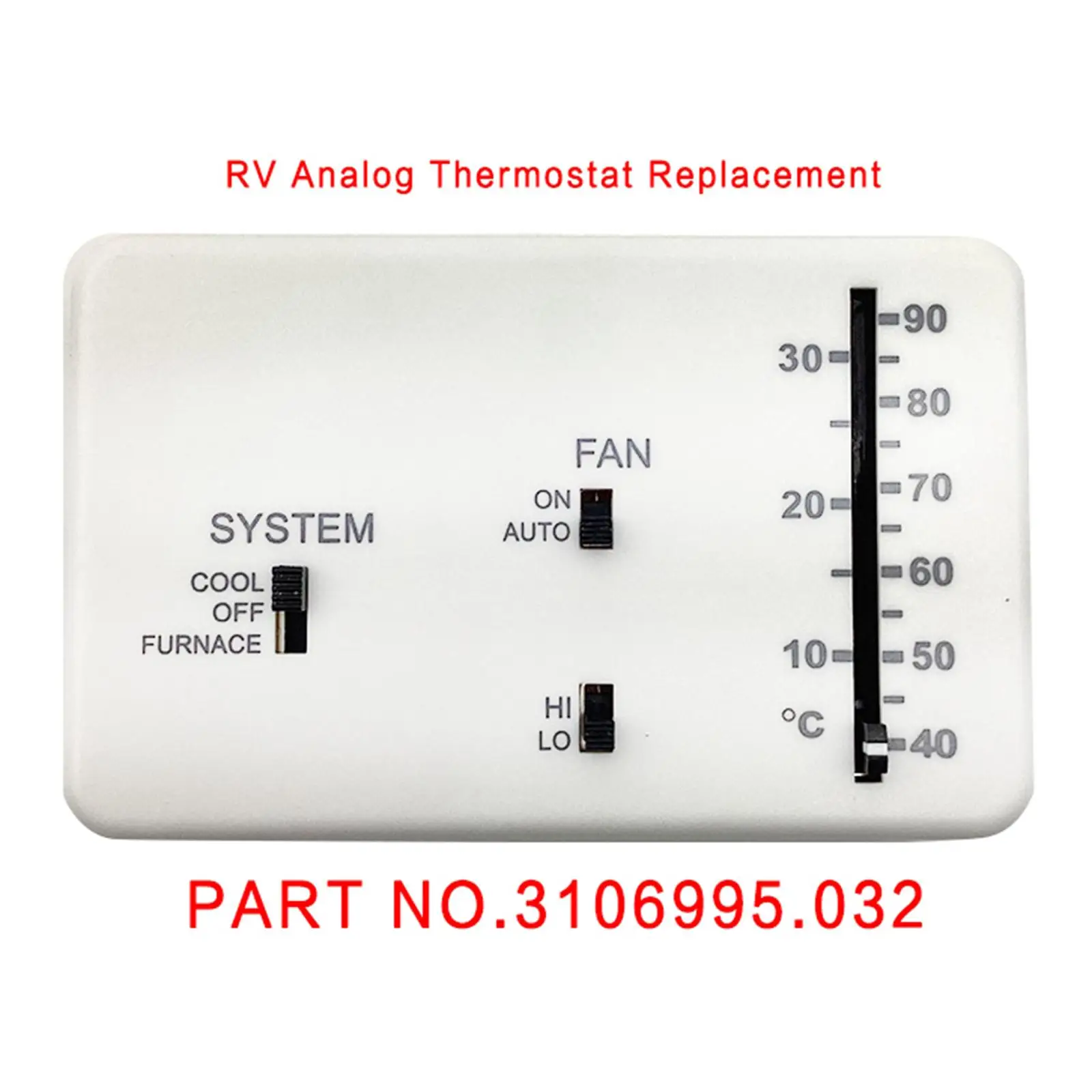 RV Thermostat Replacement white Solid Shell Cool/furnace/Fan/Off for Dometic