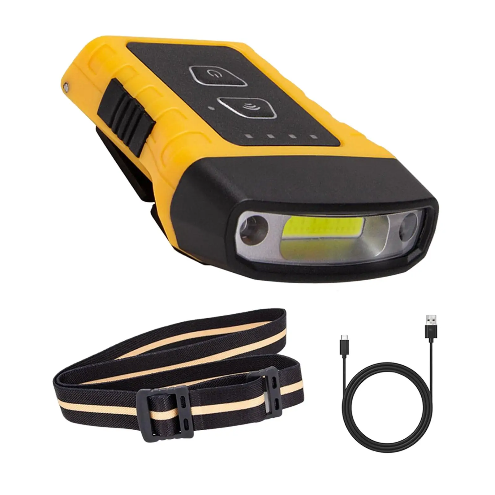 2 in 1 COB Headlamp Headlight Rechargeable 180 Adjustable Waterproof Clip On Work Light for Running Camping Climbing