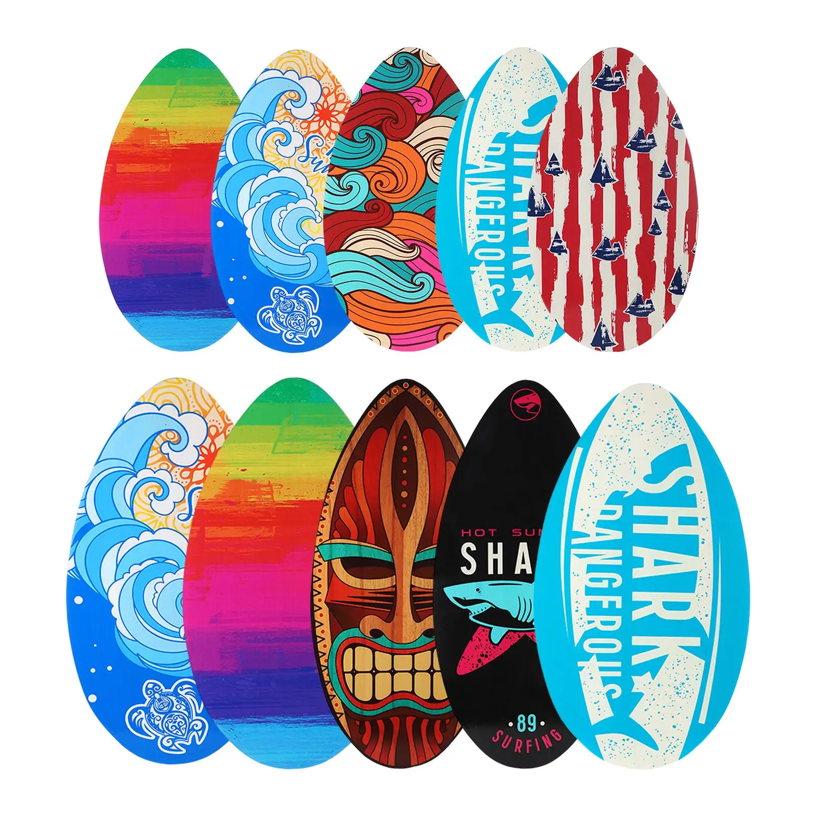 Skimboard for Kids, Wooden Skim Board for Kids, 2 Sizes Wood Multiple Designs for Outdoor Deck Performance Beach