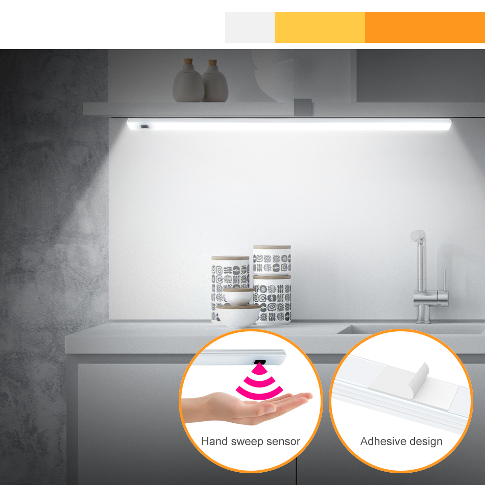 12V USB LED Strip Desk Lamp Hand Sweep Switch Motion Sensor Table Lamp 20/30/50cm Children Room LED Under Cabinet Kitchen Lights