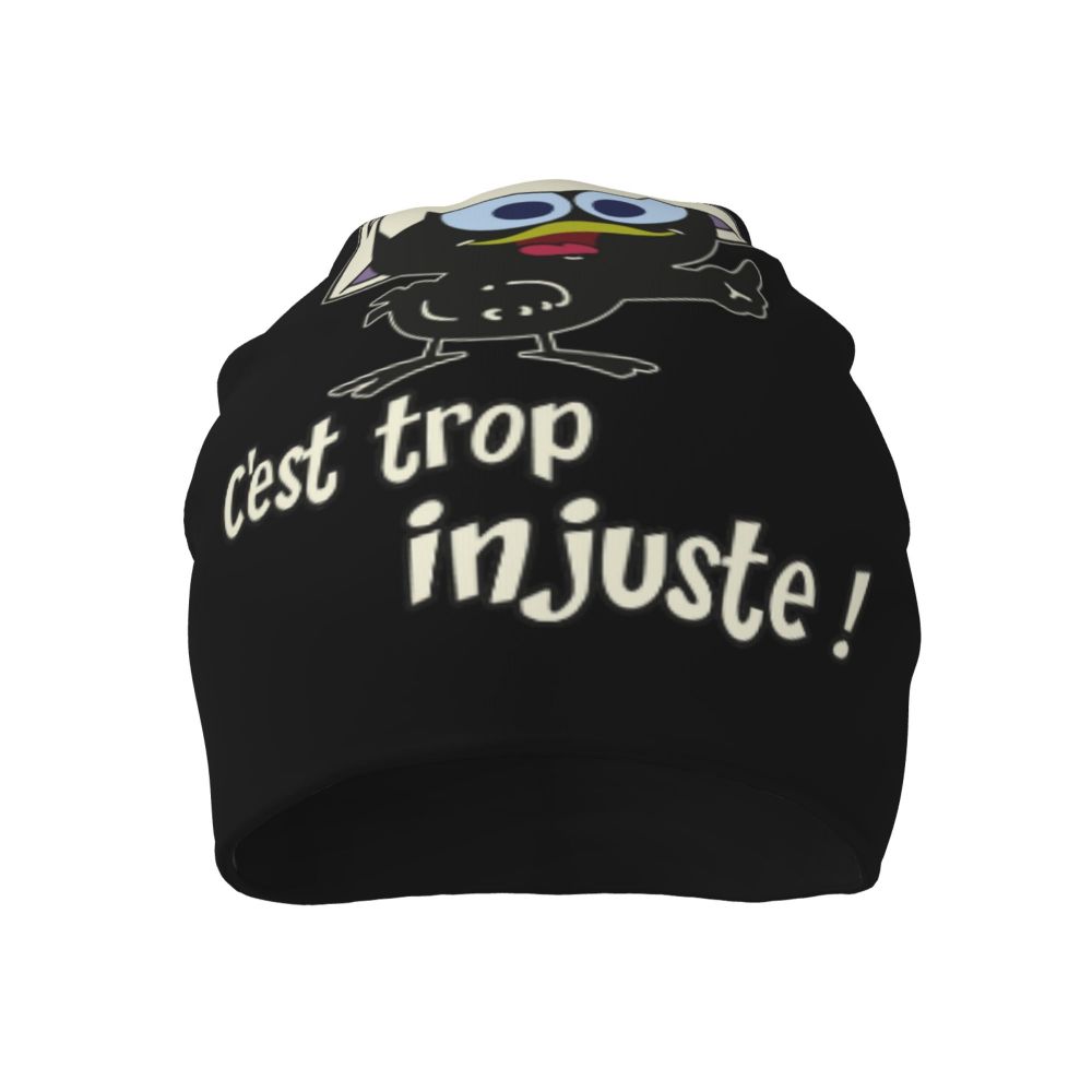 Anime Kawaii Schwarz Huhn Kappe Calimero Mode Herbst Winter Outdoor Skullies Beanies Hut Sommer Warme Multifunktions Motorhaube Hut – Detail 4