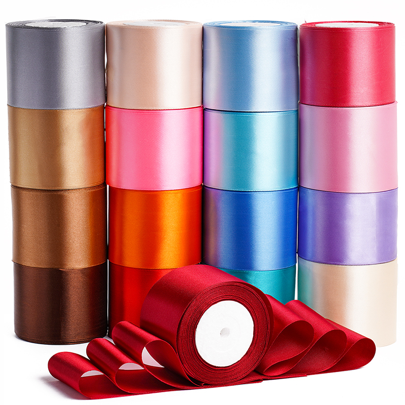 Description Picture 2 of item25 yards/roll 75mm Single Face Satin Ribbon Webbing Decoration Gift Christmas Ribbons Table and chair backrest decoration bow