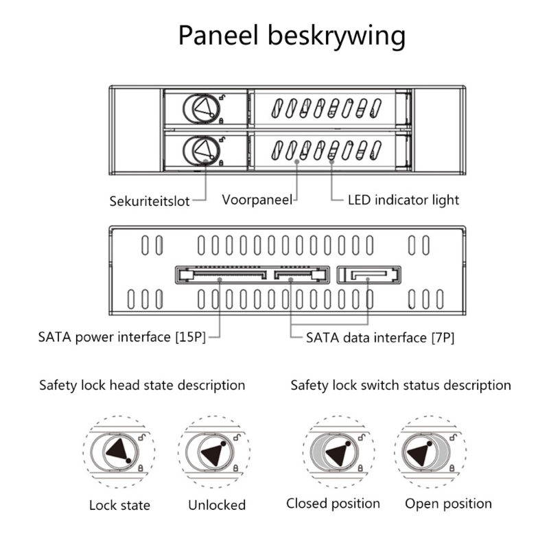 Hot-swa, 2 Bays HDD USB para Caso 2.5