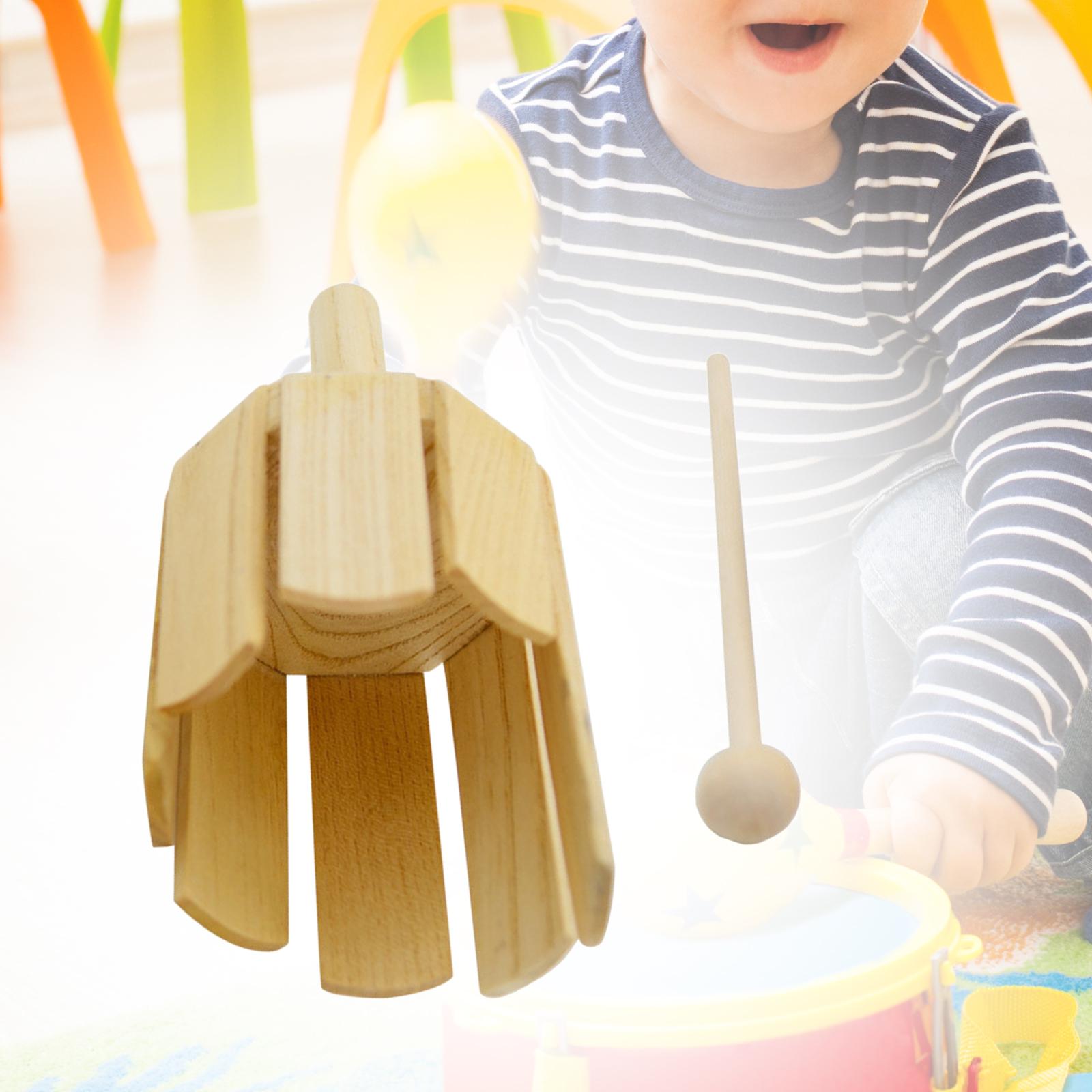 Kid Wooden Percussion Instrument Rhythm Montessori Wood Stirring Drum for Event Family Sessions Home Outside School Orchestras