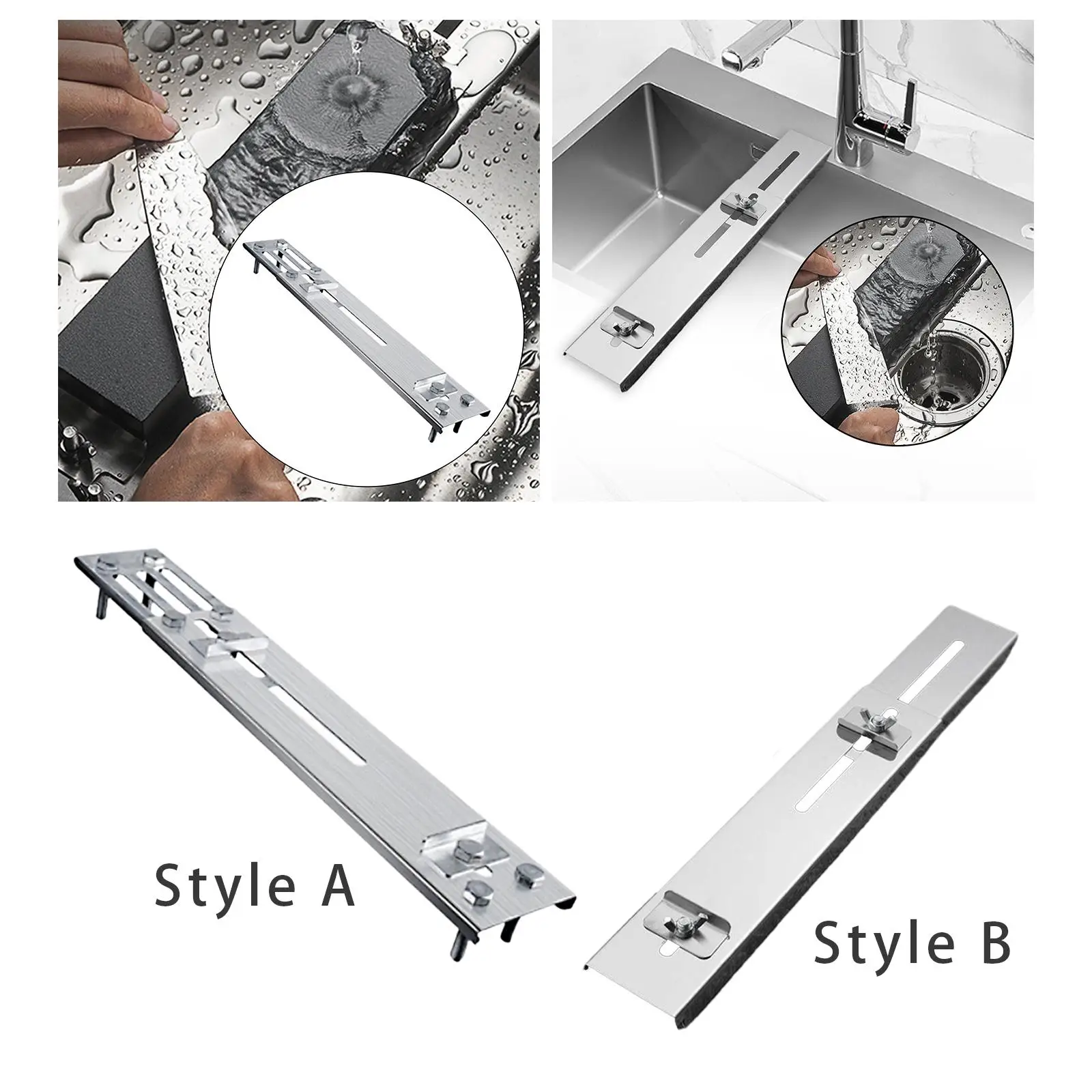Sink Sharpening Stone Holder Adjustable Non Slip 304 Stainless Steel Easy Honing Sink Bridge for Restaurants Natural Stones