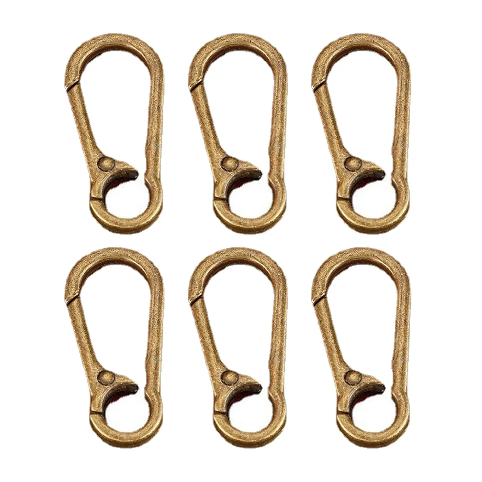 6 Pieces Carabiner Clips Keychain 1.8 inch Distressed Metal Key Clips for Belt
