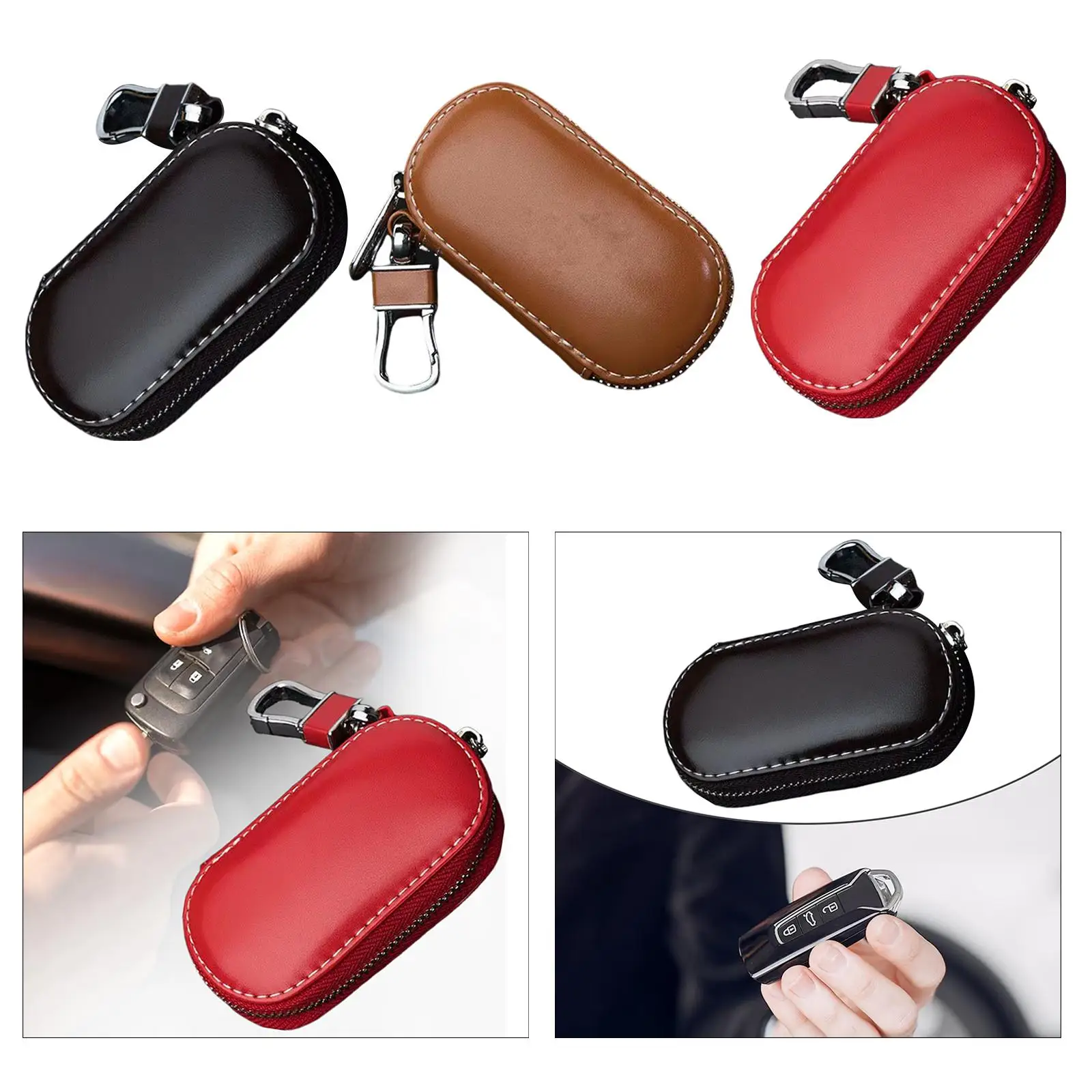 Car Key Fob Case Keyring Zipper Pouch Replaces Remote Key Fob Holder Key Shell