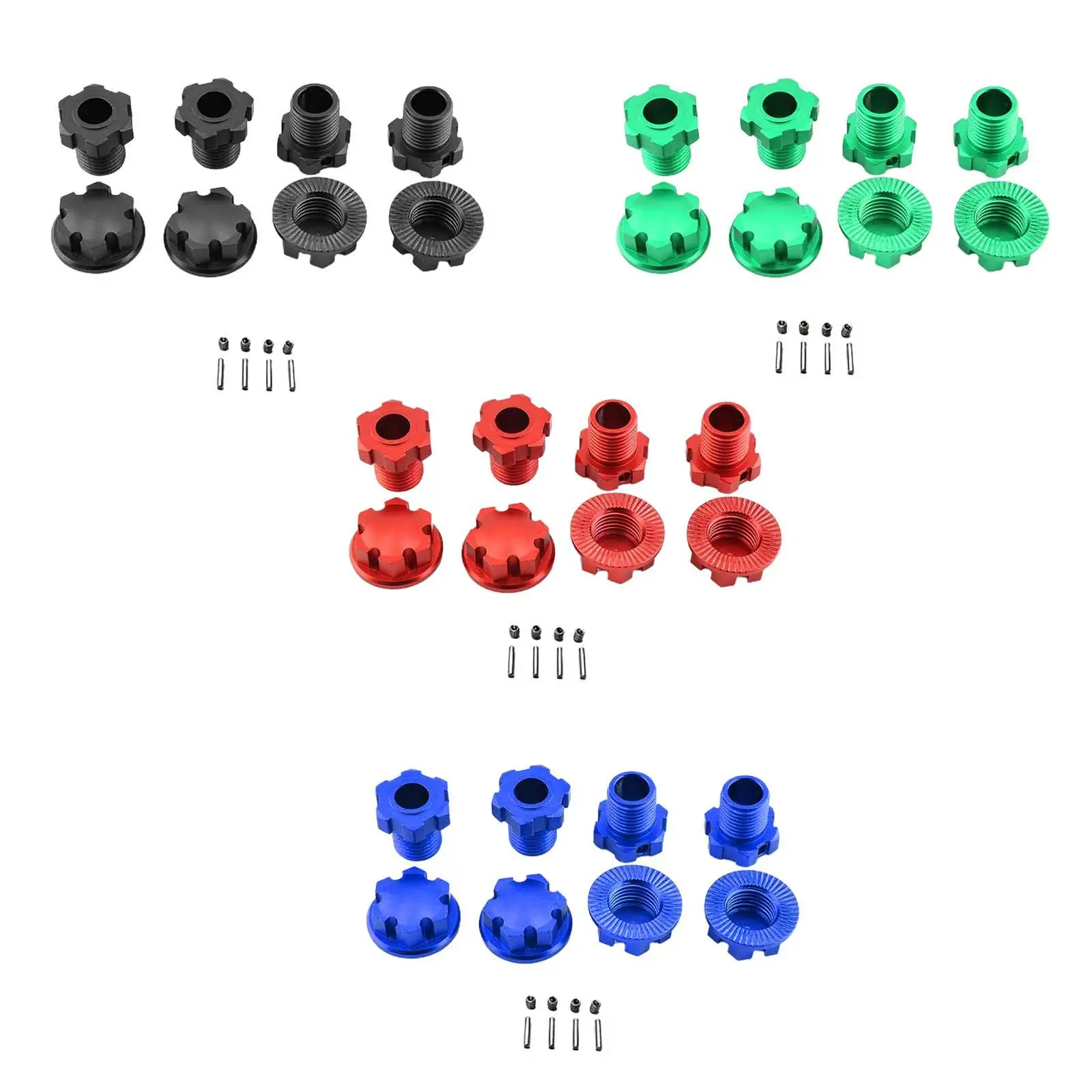 4x Splined Wheel Hubs Hex Durable RC Car Spare Part 17mm Hex Nuts for Maxx Sledge E Revo VXI Hobby RC Car Vehicle DIY Accessory