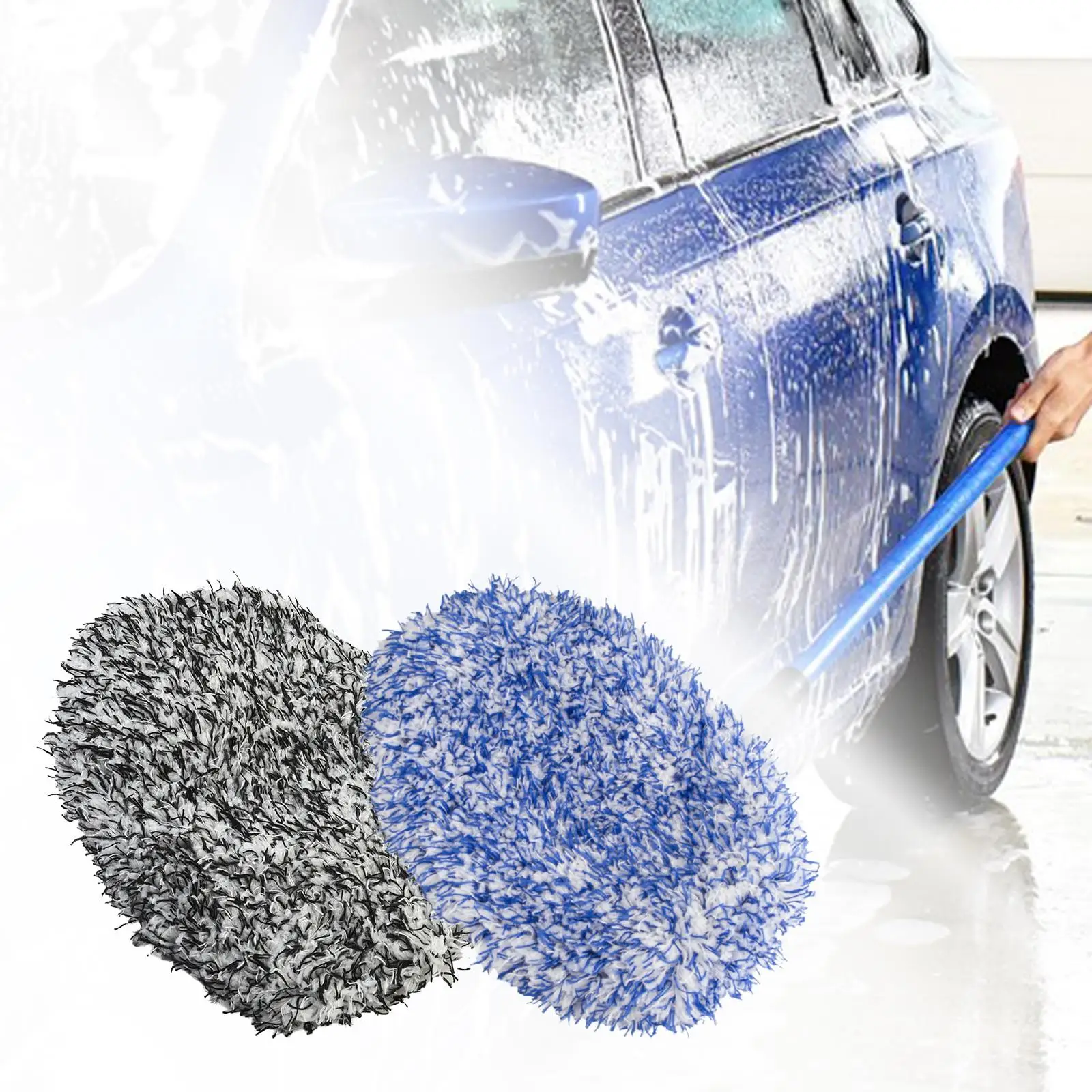 Car Wash Mop Head Only Replaceable Easily Disassemble and Install No Handle for Long Handle Cleaning Mop