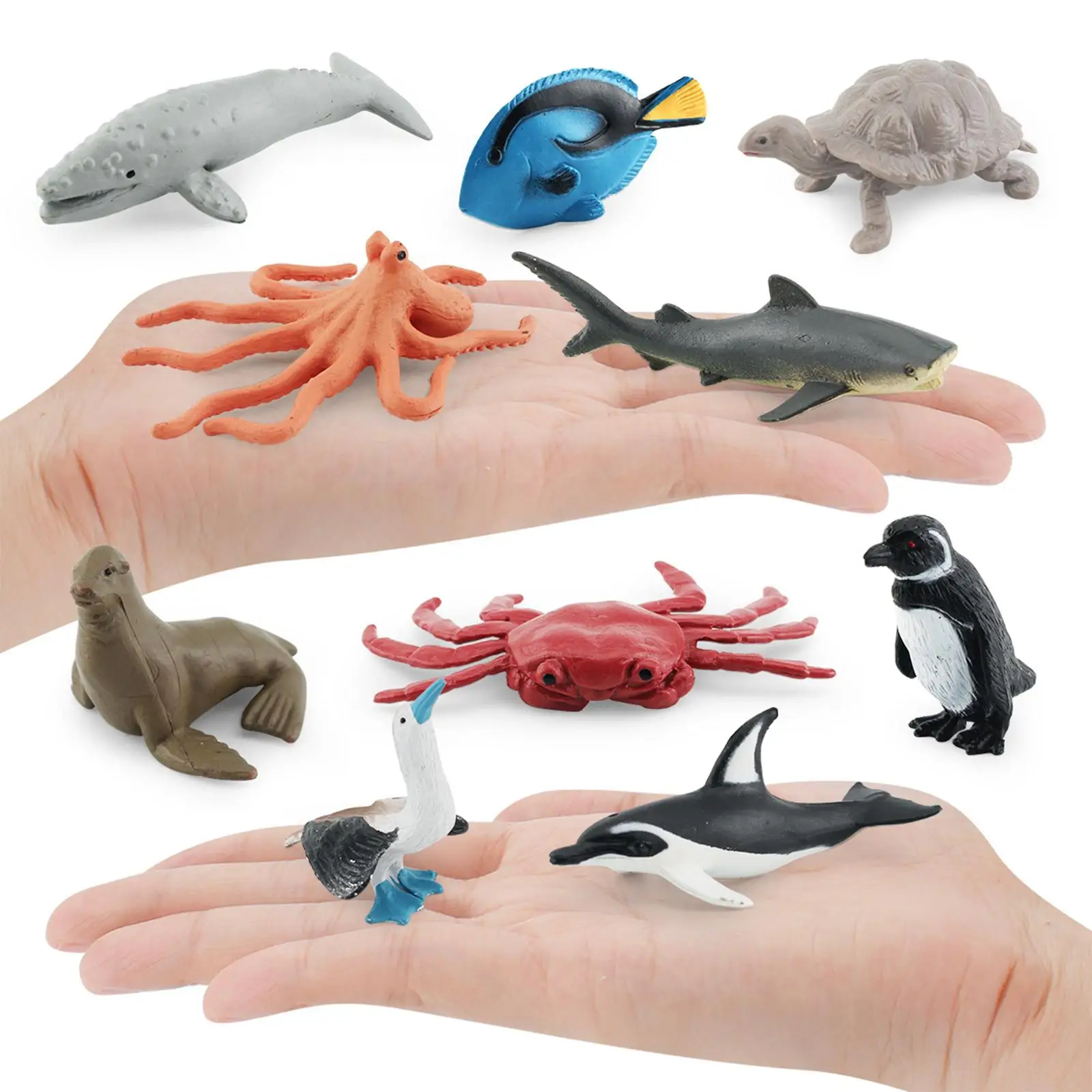 10Pcs Lifelike Marine Animal Figurines Kids Mini Figurines Models for Gifts