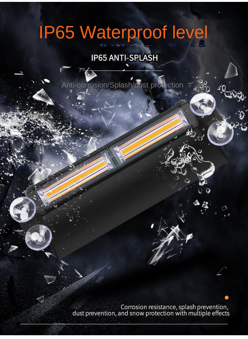 Car Wagon Front and Rear Windshield Glass Suction Tray Flashing Warning Light - Versatile and Easy to Use