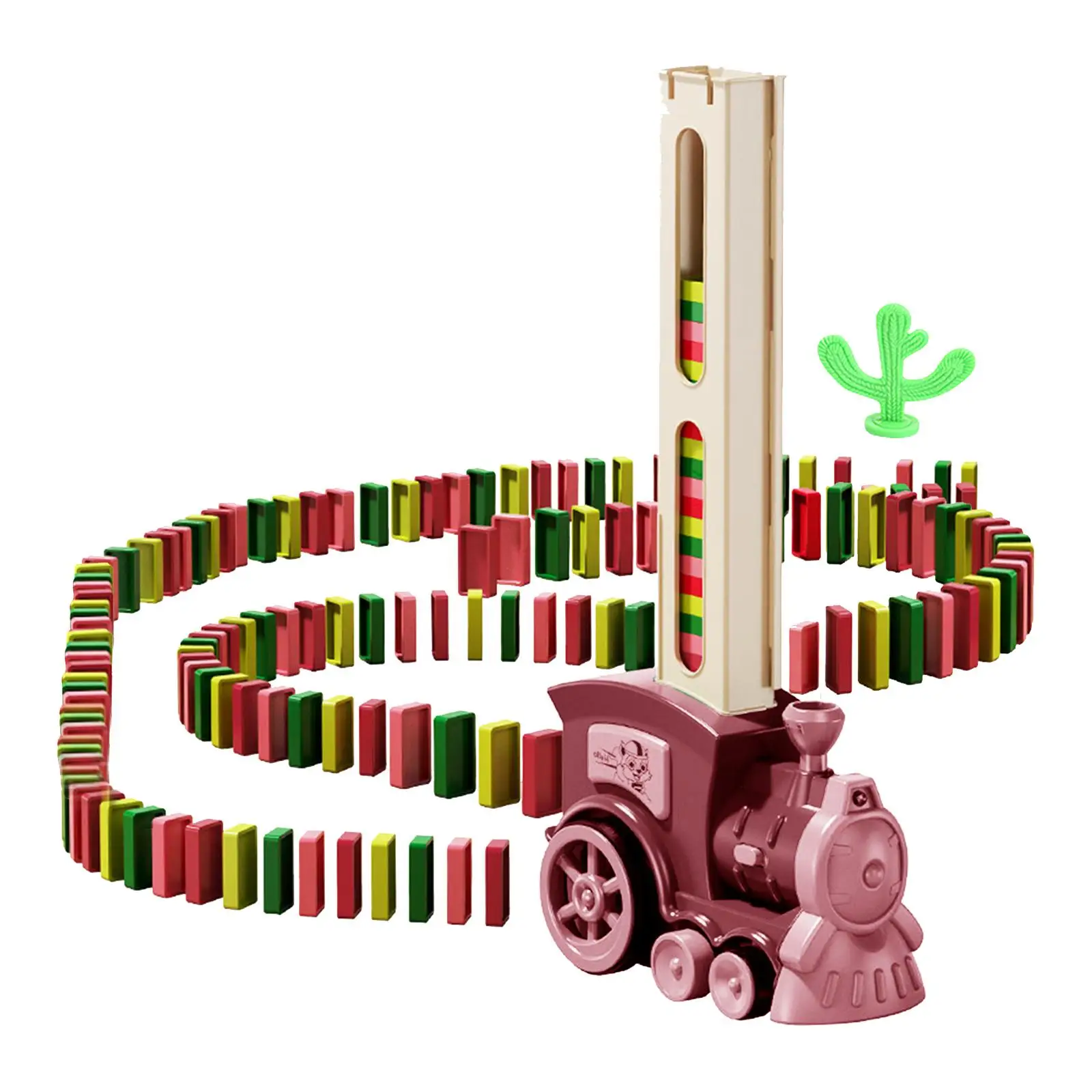 Funny Electric Train Toys Automatic Rally Train Toys Building and Stacking Toy with Sound Laying Toy Train Set for Gift Kids