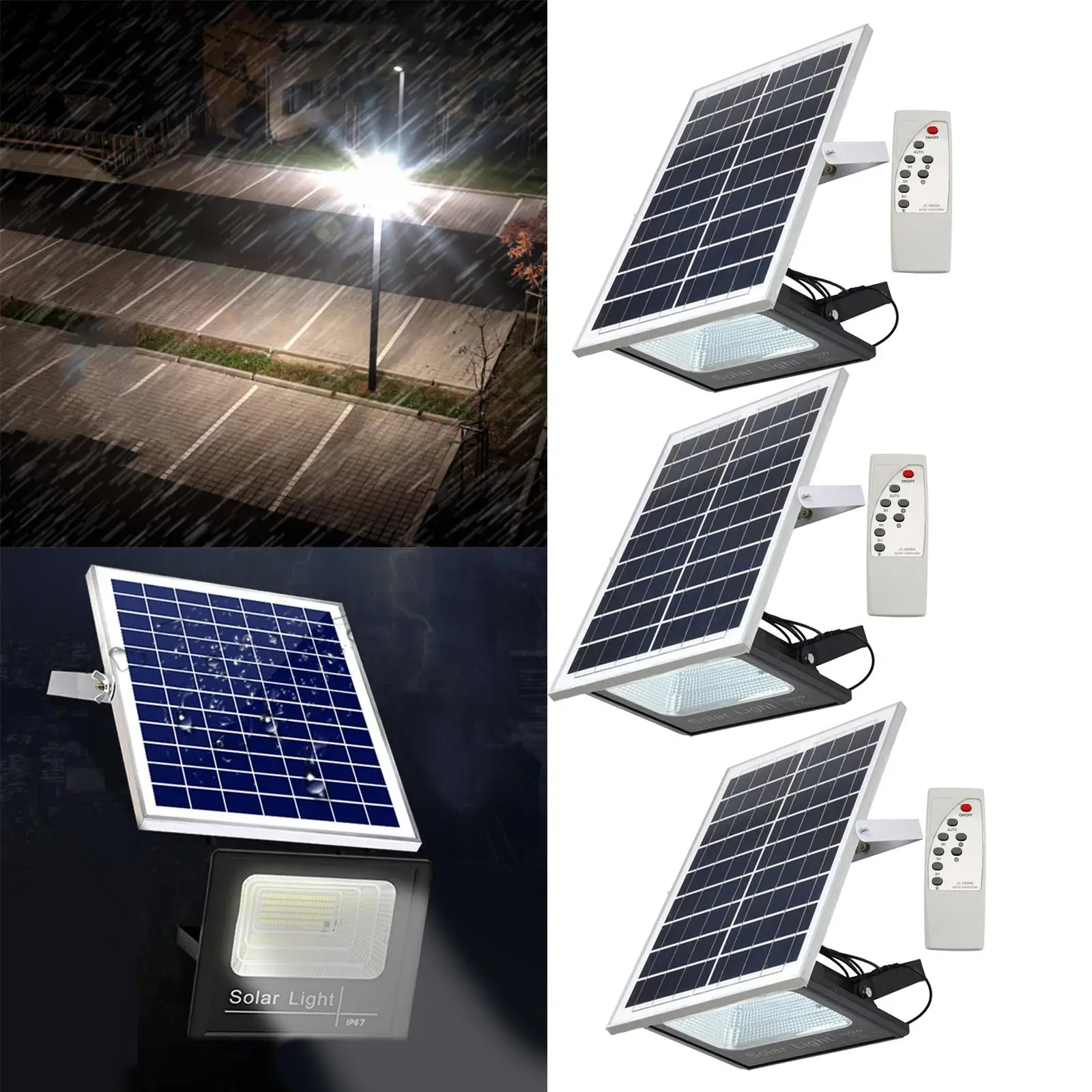 Outdoor Solar Flood Light IP67 Waterproof with Remote Control for Lawn Playground Yard Garden Patio