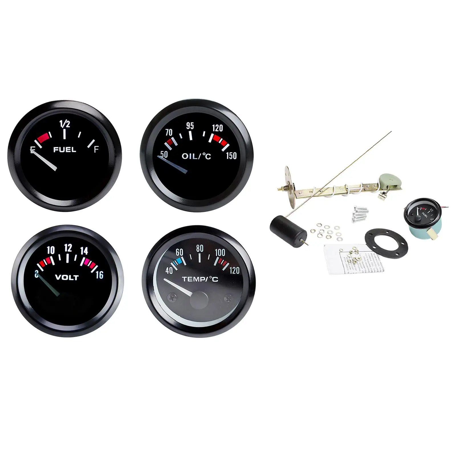Fuel Gauge LED Display Universal Adjustable 2 inch 12V 52mm for Durable Premium Car Accessories Replaces High Performance