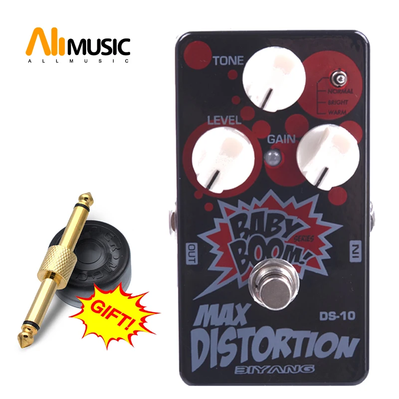 Biyang Baby Boom DS-10 Three Modes Electric Guitar Bass Pedal Max  Distortion Effect pedal True Bypass with pedal connector