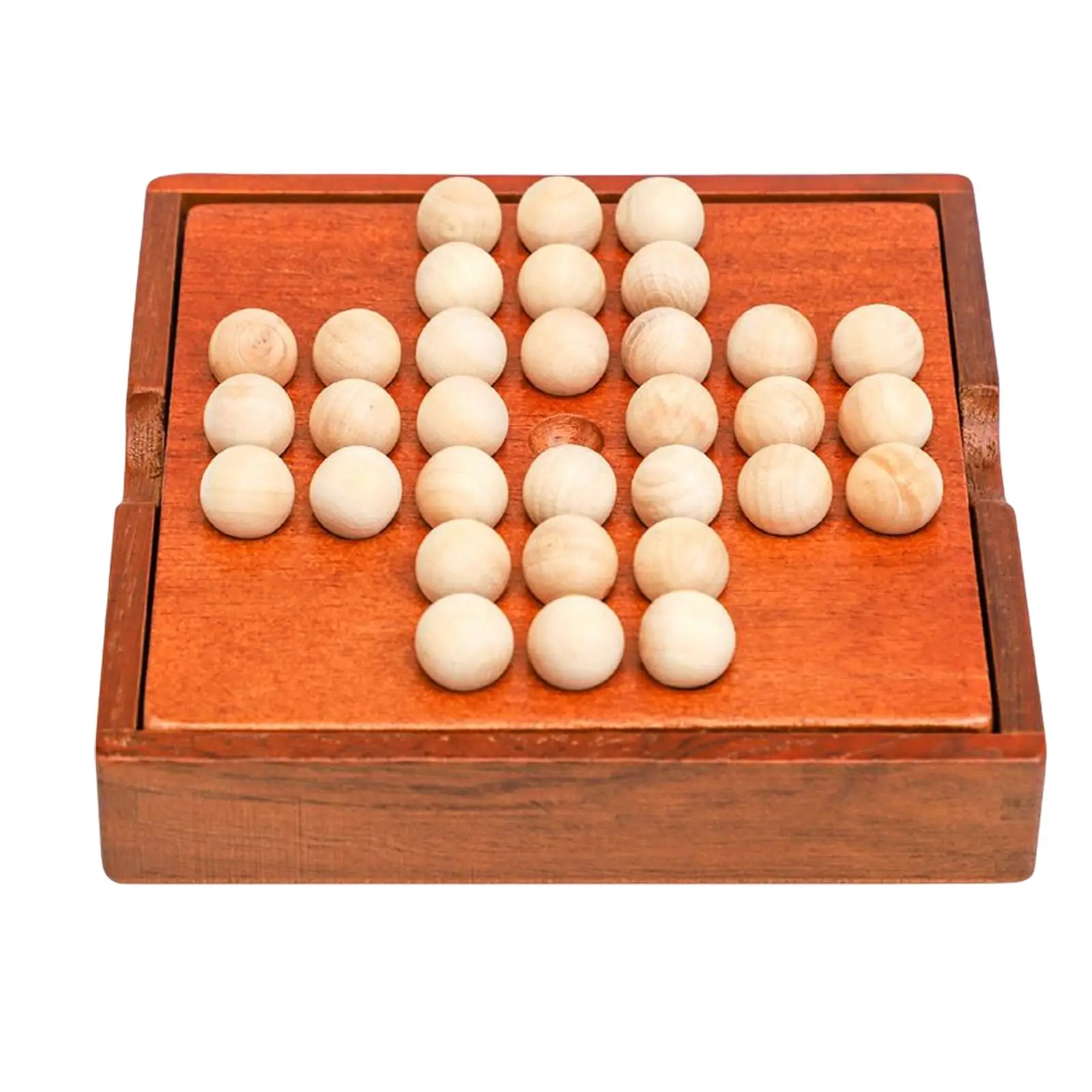 Wooden Solitaire Board Game Intellectual Development Teaser IQ Puzzle
